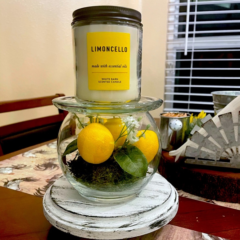 Lemon Decor Glass Stand/Candle Holder